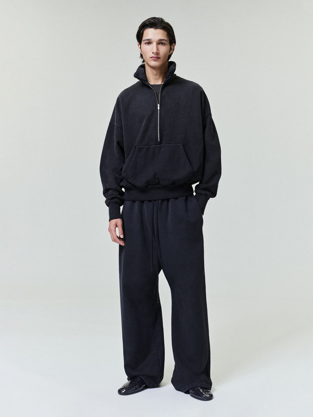 Sunfaded Half Zip Polo Sweatshirt