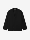 Relaxed Cropped Lapelless Jacket