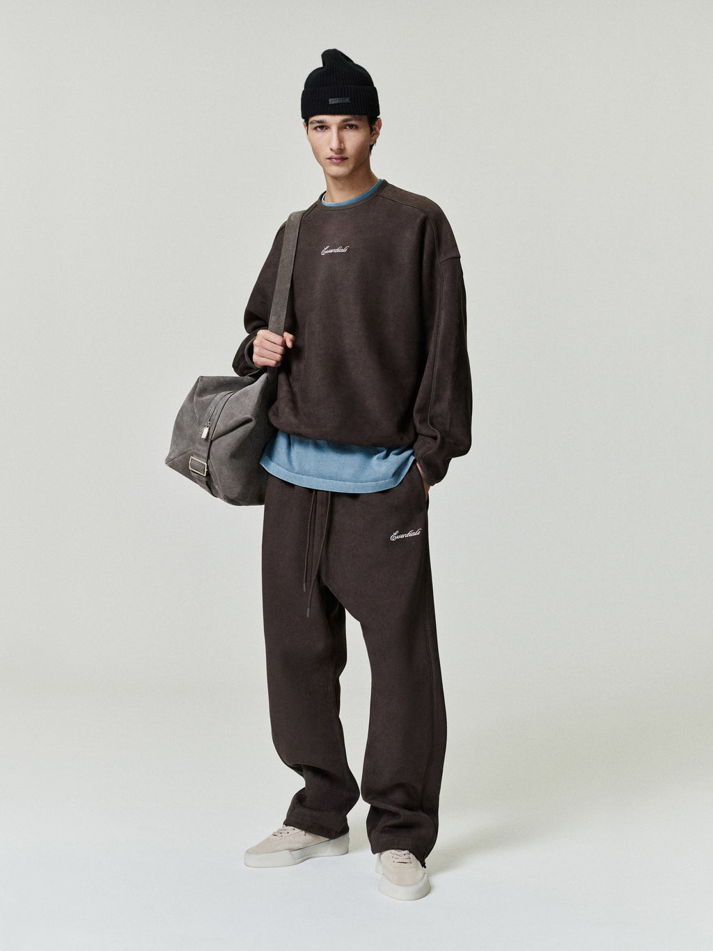 Suede Fleece Signature Modern Crewneck Sweatshirt